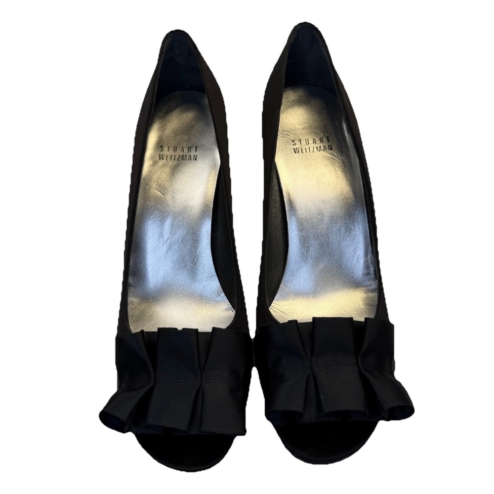 STUART WEITZMAN Women's‎ Black Satin Gigiritz Pump Shoes Size 8 NWOB!!